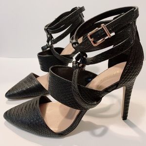 Express Caged Pointy Toe Stiletto Heels